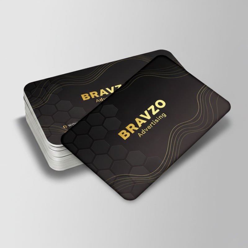 Rounded Corner Gold Foil Spot UV Matt Lamination 400gsm