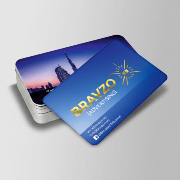 Rounded Corner Gold Foil PET Glossy Lamination 760mic