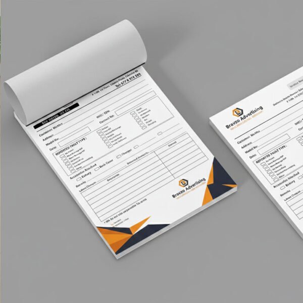 Custom invoice book printing UAE with NCR duplicate copies