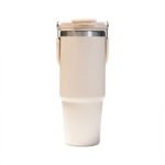 Tumbler with Handle and Sipper Sand Beige