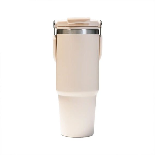 Tumbler with Handle and Sipper Sand Beige