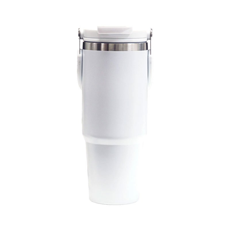Tumbler with Handle and Sipper White