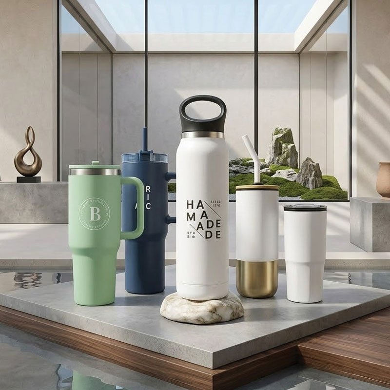 Custom drinkware printing for corporate branding