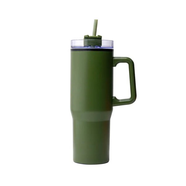 Green Tumbler with Straw and Handle Dubai