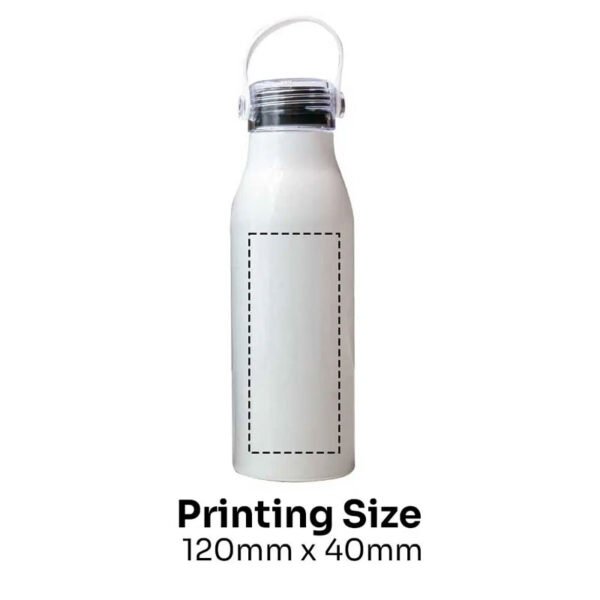 white 750ml aluminum water bottle reusable UAE